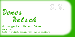 denes welsch business card